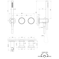 Смеситель для ванны Gessi Origini 66036 схема 2