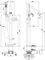 Смеситель для ванны и душа Gessi Cono 45028 схема 3