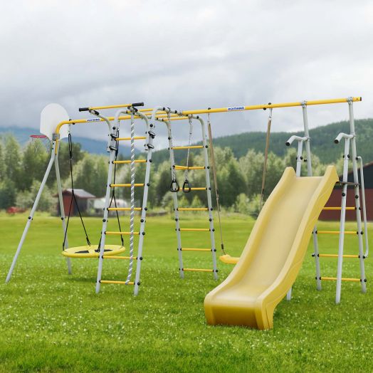 Детский спортивный комплекс для дачи Веселая лужайка-2 PRO с горкой 1200 мм (Комплект №13)