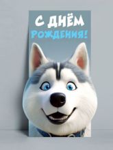 Конверты для денег, С Днем Рождения! (хаски), 8,4*17,2 см, 10 шт.