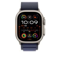 Ремешок Apple Watch Ulta 49mm Navy Alpine Loop - Natural Titanium Finish