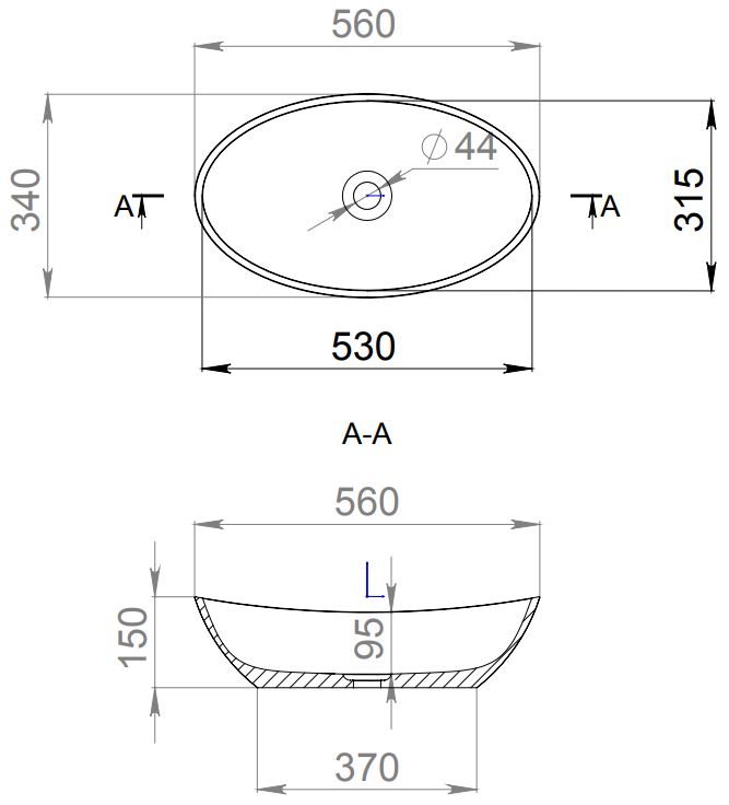 Белая овальная раковина Salini Noemi 56x34 1101203SM S-Stone 1101203SM ФОТО