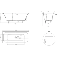 Ванна встраиваемая Salini ORLANDA AXIS 170x75 103213G схема 11