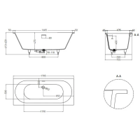 Ванна встраиваемая Salini ORNELLA AXIS KIT 170x75 103513G схема 9