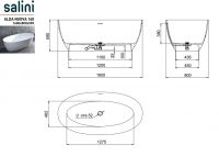 Отдельностоящая каменная ванна Salini Alda Nuova 160х80 101913G схема 3