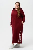 8520 Платье с капюшоном [винный+Культура]