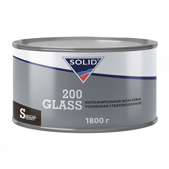 Solid 200 GLASS Наполнительная усиленная стекловолокном шпаклевка, объем 1,8кг.