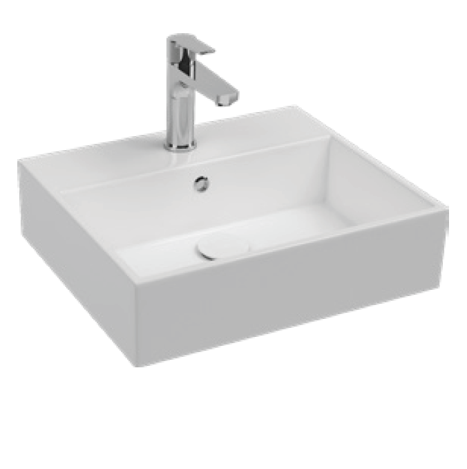 Изображение Накладная прямоугольная раковина Isvea Purita с отверстием под смеситель 50 см