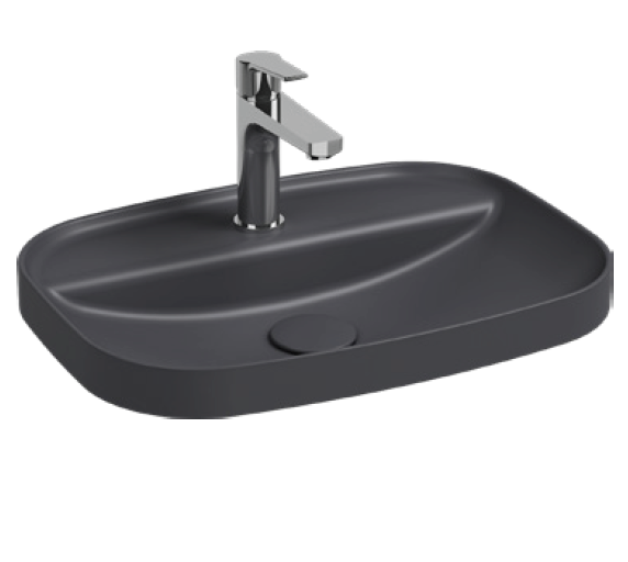 Изображение Полувстраиваемая прямоугольная раковина Isvea Infinity 55 с отверстием под смеситель 55 см 10NF50055SV