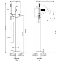 Смеситель для ванны Gessi Inverso Diamantato 73628 схема 14