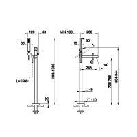 Смеситель для ванны Gessi Rettangolo K 53129 схема 7