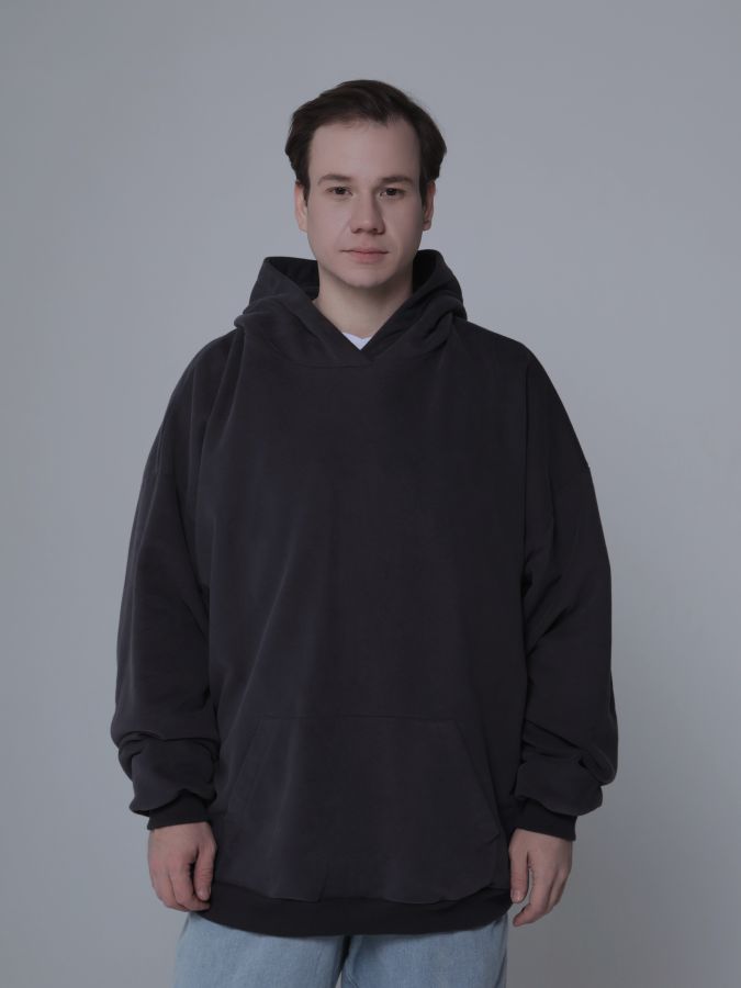 Худи оверсайз в цвете графит мужское