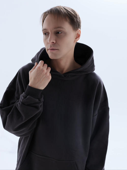 Худи оверсайз в цвете графит мужское