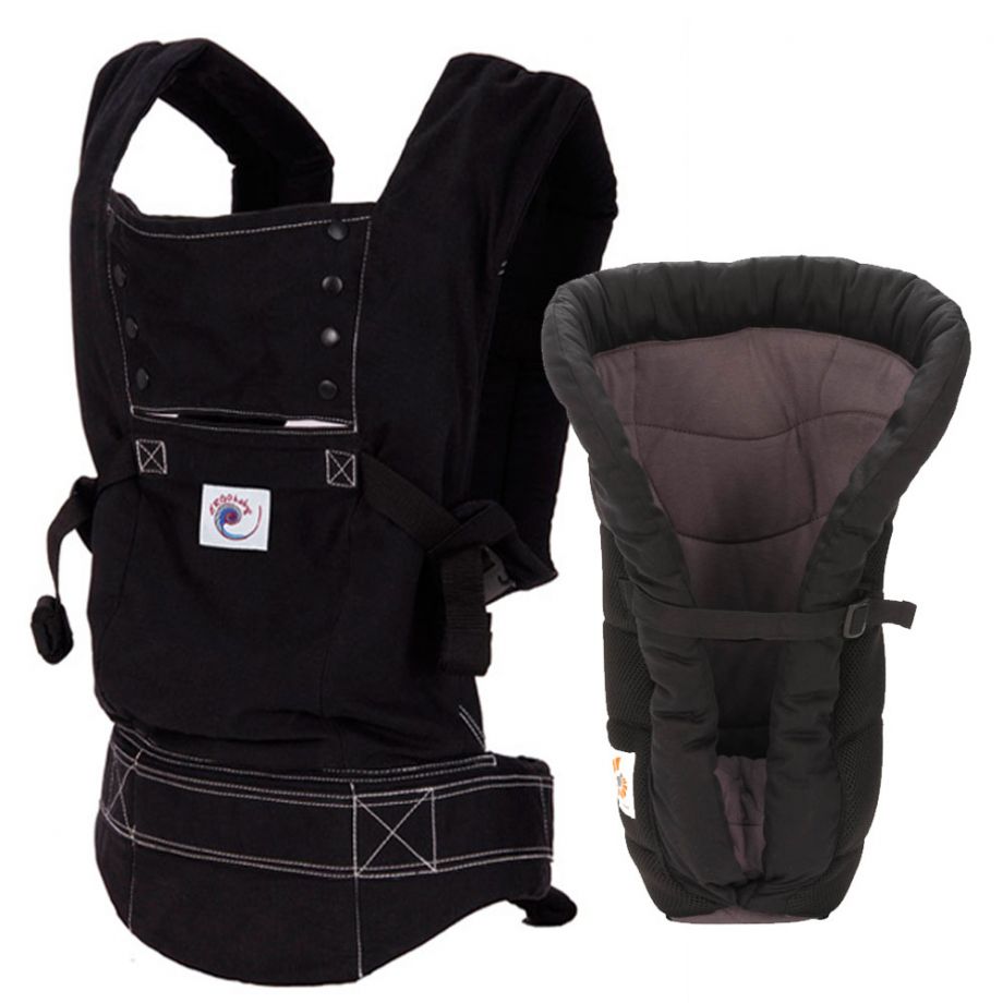 Комплект эргорюкзак+вставка Bundle of Joy Ergobaby Carrier Sport Black +Infant Insert Heart2Heart