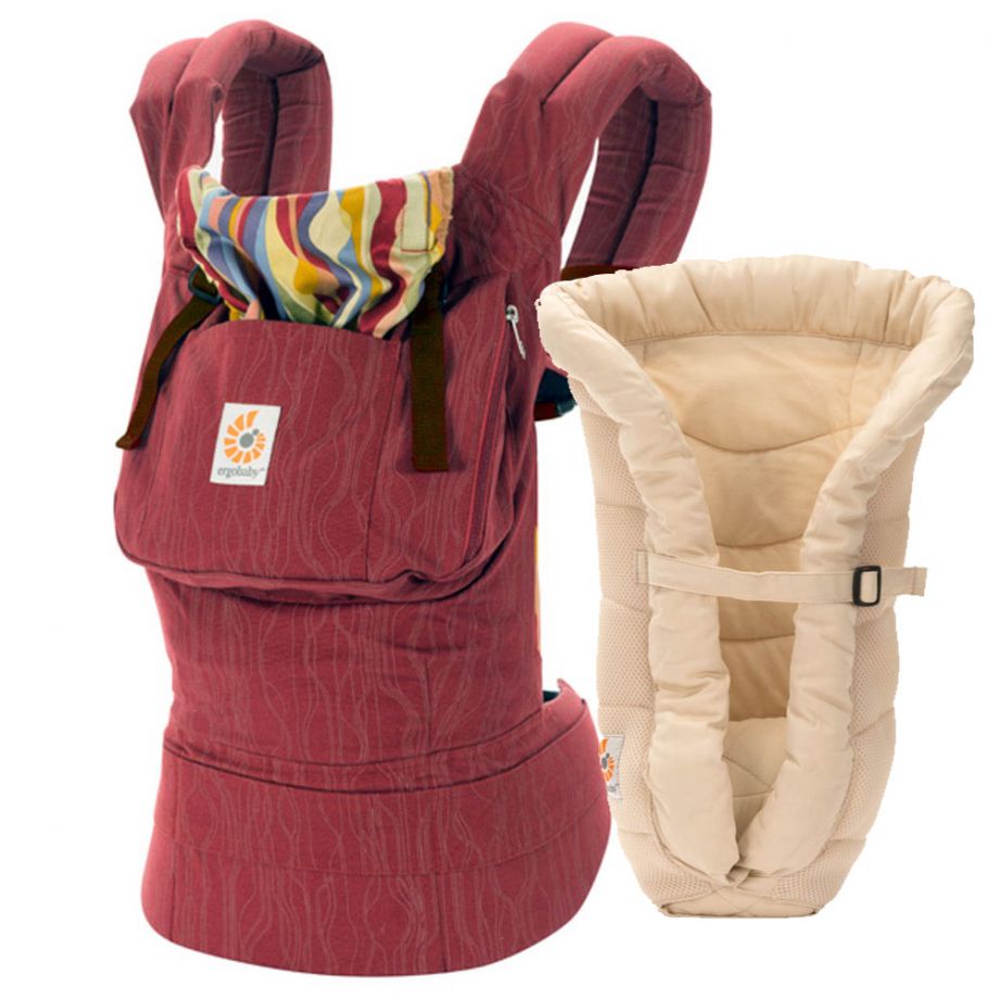 Комплект эргорюкзак+вставка Bundle of Joy Ergobaby Carrier Original Sangria +Infant Insert Heart2Heart