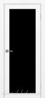 Межкомнатная дверь ТУРИН 501.2 ЭКО-шпон Белый снежный. стекло - Лакобель Чёрное