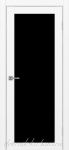 Межкомнатная дверь ТУРИН 501.2 ЭКО-шпон Белый снежный. стекло - Лакобель Чёрное