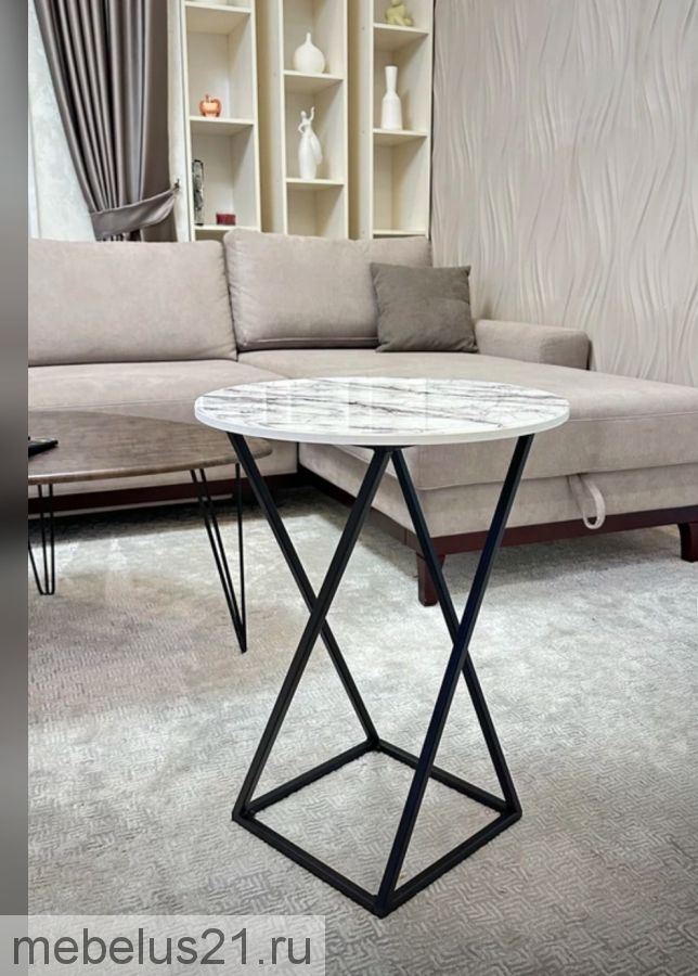 Стол журнальный круглый исп 2 стекло