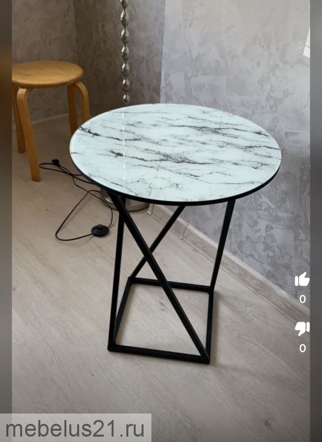 Стол журнальный круглый исп 2 стекло