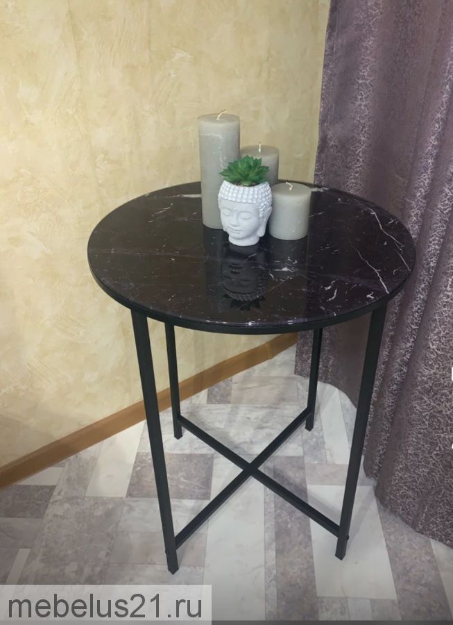 Стол журнальный круглый стекло