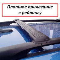 Багажник на рейлинги Subaru Forester SH 2007-12, Lux Hunter L44-B, черный, крыловидные аэродуги