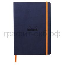 Книжка зап.Clairefontaine Rhodiarama А5+ 80л.точка мягк.обл.Midnight Темно-синий 90г/м2 117444C