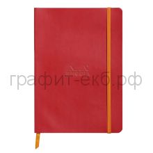 Книжка зап.Clairefontaine Rhodiarama А5+ 80л.точка мягк.обл.Poppy Красный 90г/м2 117463C