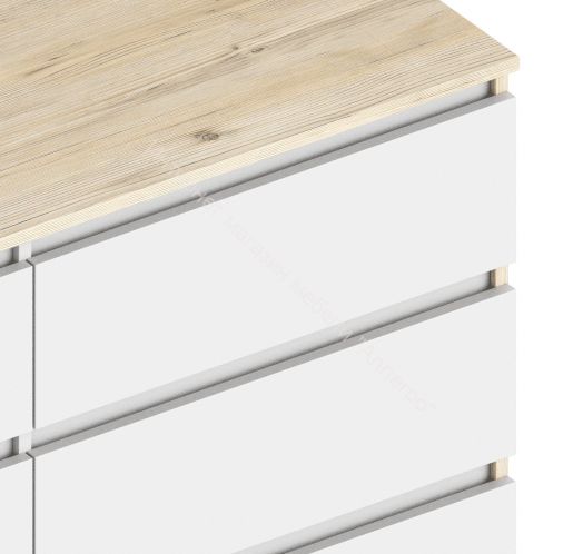 Комод с 6 ящиками 1200 мм Белый лофт/Гаскон пайн