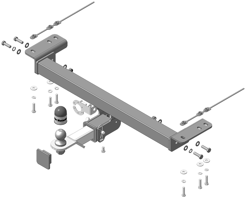 Фаркоп с оцинк. шаром Omoda C5 2022- съемное крепление шара под американский квадрат
