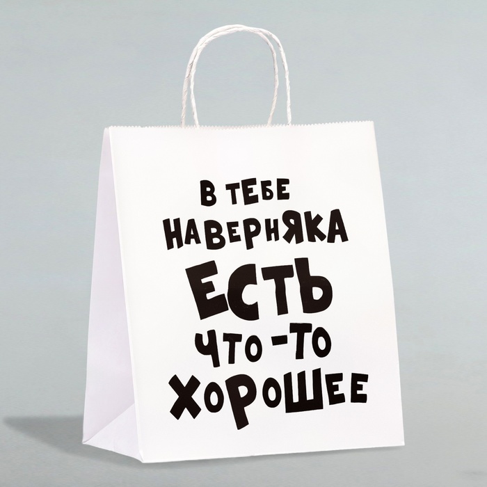 Пакет подарочный «В тебе наверняка есть что-то хорошее», 24 х 14 х 28 см, 1 шт.