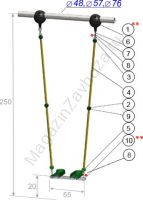Качели для качания стоя высота 250 см с креплением на трубу