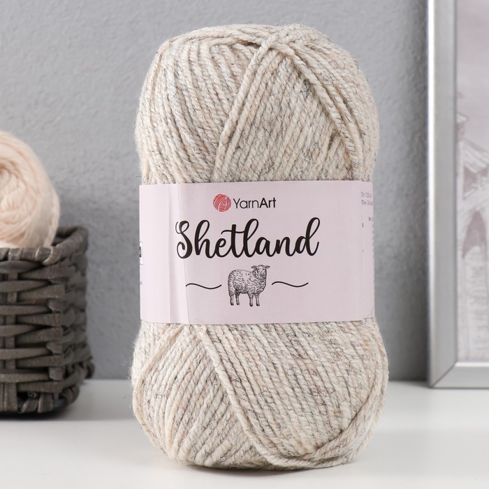 Пряжа для вязания спицами, крючком YarnArt, Shetland, 30% шерсть верджин, 70% акрил, 220 м/100 г, (535 бел беж сер)