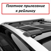 Багажник на рейлинги Toyota RAV4 2013-..., Lux Hunter L54-B, черный, крыловидные аэродуги