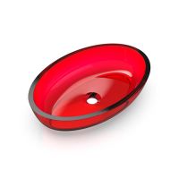 Накладная раковина Knief Oval Shape Solid Surface из полимерного материала без отверстий для смесителя 55x37x13 см 702010 схема 3