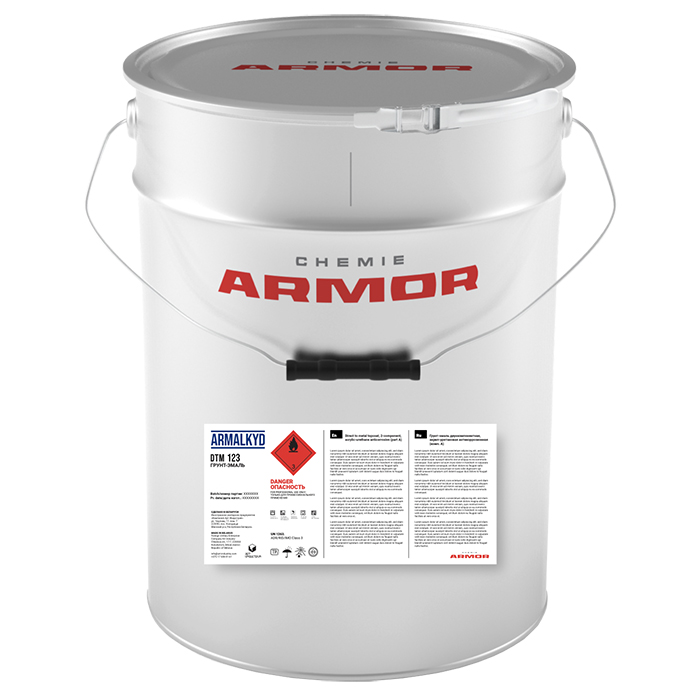 Chemie Armor ARMALKYD DTM 123 Эмаль антикоррозионная белая матовая (19кг.)
