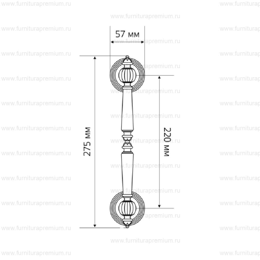 Ручка-скоба Extreza Daniel R05. Межосевое 220 мм