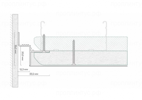 Теневой потолочный профиль ТП 12