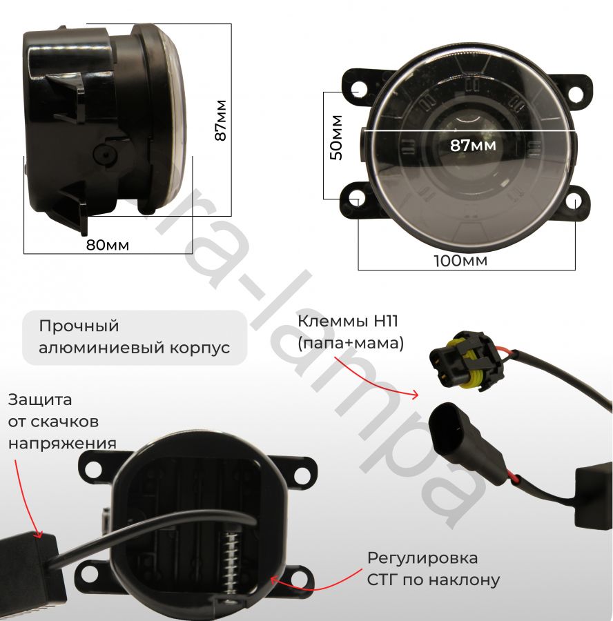 Противотуманные лазерные LED фары со светотеневой границей света