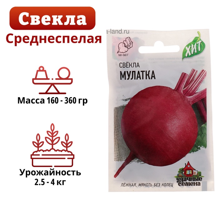 Семена Свекла "Мулатка", ц/п,  1 г  серия ХИТ х3