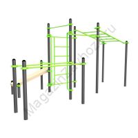 Спортивный комплекс W237 WorkOut | рукоход | Шведская стенка | 2 перекладины | Перекладина вертикальная наклонная | скамья | брусья