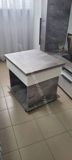 Стол журнальный раскладной "Моника" Айрон Рок/Белый лофт