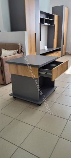 Стол журнальный раскладной "Моника" Тёмно серый/Дуб золотистый