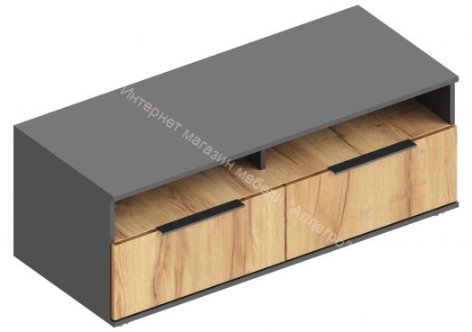 Тумба ТВ "Моника" 1200  Дуб золотистый/Тёмно серый