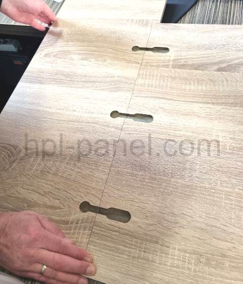 Еврозапил HPL-панели для столешницы с пазами для стяжек