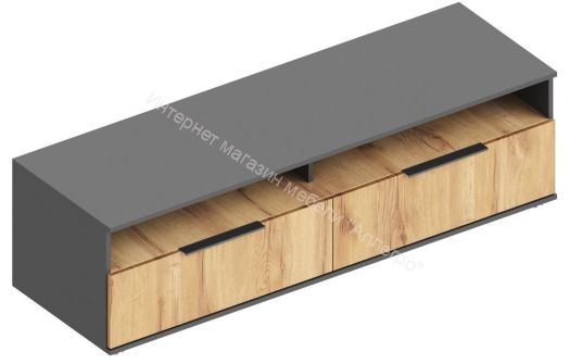 Тумба ТВ "Моника" 1600  Дуб золотистый/Тёмно серый