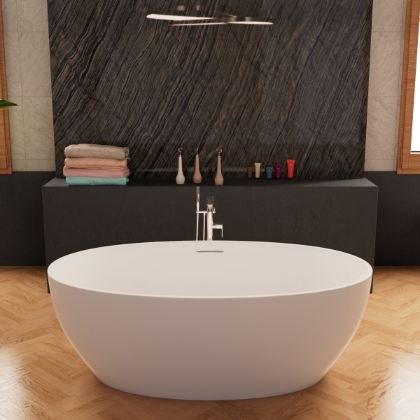 Изображение Белая овальная отдельностоящая ванна Frank F6139