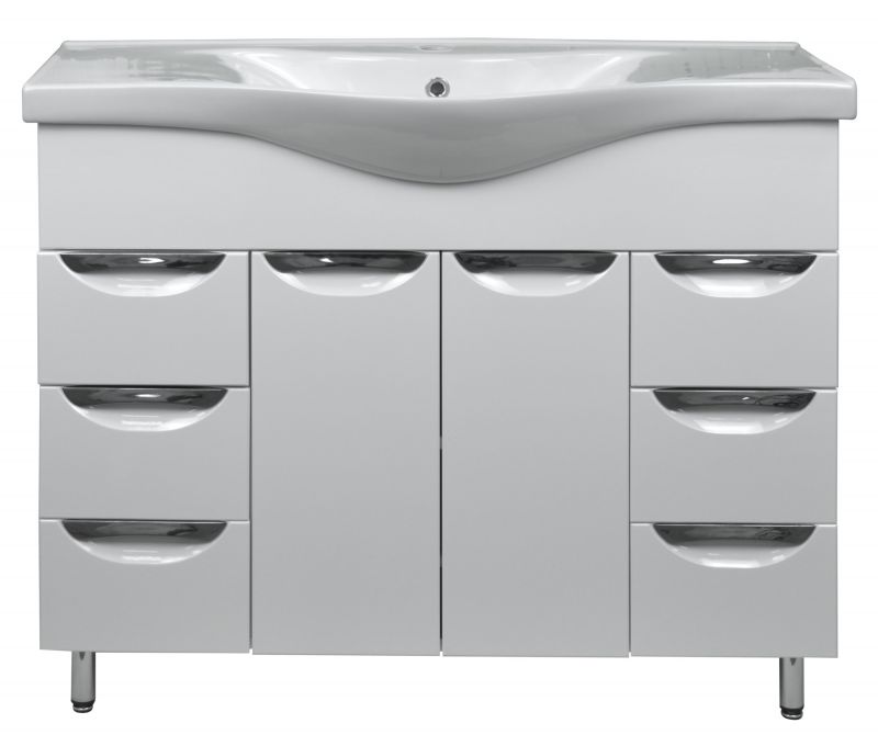 Тумба с умывальником Стиль-100/6 1000х840х350 напольная, с раковиной Basic 100 (CS00070807)