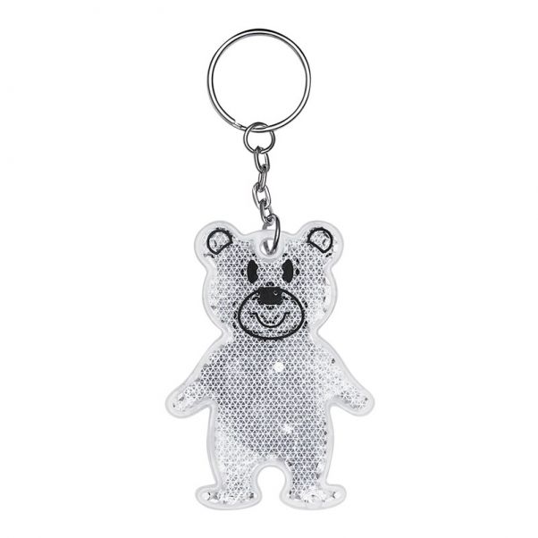 Брелок светоотражатель Teddy белый