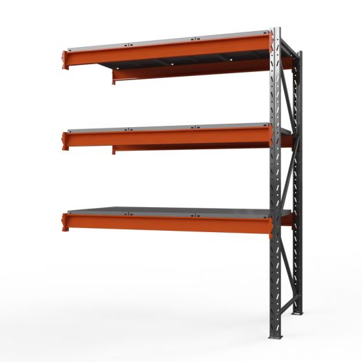 Секция приставная стеллажа металлического Оптима, 3000x2500x785 мм.