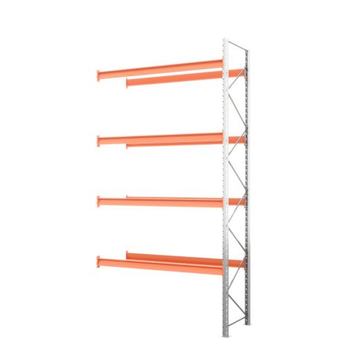 Секция приставная стеллажа металлического паллетного  4 яруса